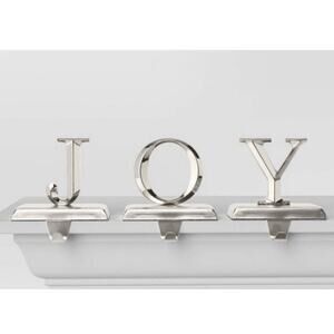 Wondershop Joy Christmas Stocking Holders (3 Ct) Silver NEW
